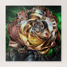 Steampunk Roos met surrealistisch gezicht - Mechan