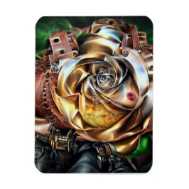 Steampunk Roos met surrealistisch gezicht - Mechan Magneet