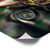 Steampunk Roos met surrealistisch gezicht - Mechan Perfect Poster (Hoek)