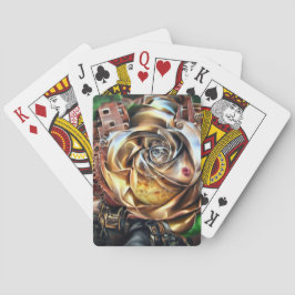 Steampunk Roos met surrealistisch gezicht - Mechan Pokerkaarten
