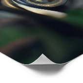 Steampunk Roos met surrealistisch gezicht - Mechan Poster (Hoek)