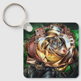 Steampunk Roos met surrealistisch gezicht - Mechan Sleutelhanger