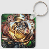 Steampunk Roos met surrealistisch gezicht - Mechan Sleutelhanger (Achterkant)