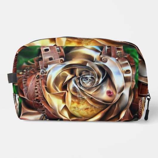Steampunk Roos met surrealistisch gezicht - Mechan Toilettasje (Voorkant)