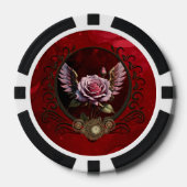 Steampunk-roos Poker Chips (Voorkant)