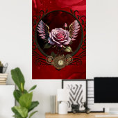 Steampunk-roos Poster (Thuiskantoor)