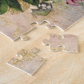 Steampunk Roos | Roze en goudverfijnd Legpuzzel (Zijkant)