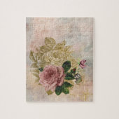 Steampunk Roos | Roze en goudverfijnd Legpuzzel (Verticaal)