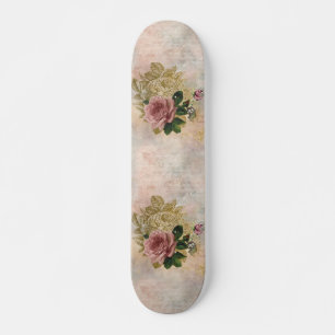 Steampunk Roos Roze en goudverfijnd Persoonlijk Skateboard
