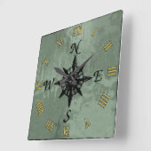 Steampunk  Roos Vierkante Klok (Hoek)