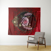 Steampunk-roos Wandkleed (In Situ (horizontaal))