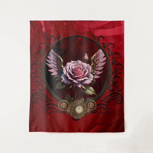 Steampunk-roos Wandkleed (Voorkant)