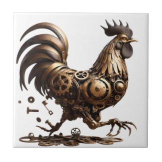 Steampunk Rooster Tegel Tegeltje