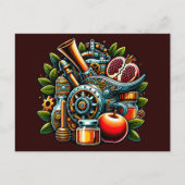 Steampunk Rosh Hashanah Briefkaart (Voorkant)