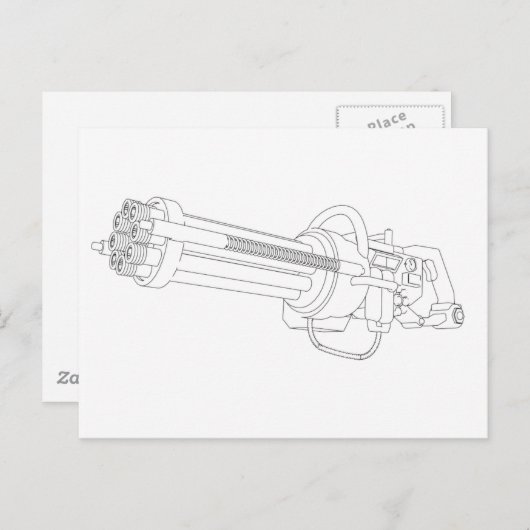 Steampunk Rotatie Pistool Briefkaart (Voorkant / Achterkant)