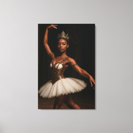 Steampunk Royal Ballerina Elegant Fantasy Canvas Afdruk (Voorkant)