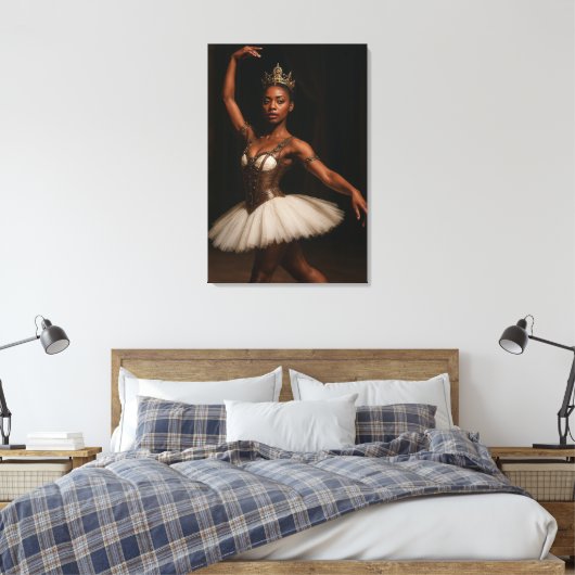 Steampunk Royal Ballerina Elegant Fantasy Canvas Afdruk (Insitu (Slaapkamer))