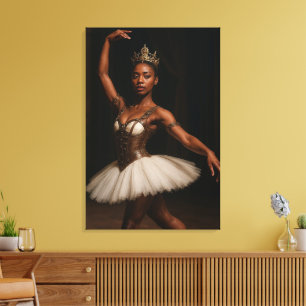 Steampunk Royal Ballerina Elegant Fantasy Canvas Afdruk