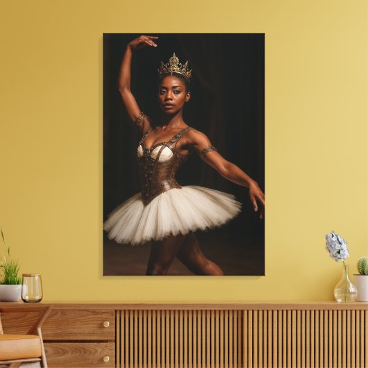 Steampunk Royal Ballerina Elegant Fantasy Canvas Afdruk (Insitu (Woonkamer))