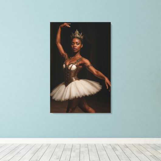 Steampunk Royal Ballerina Elegant Fantasy Canvas Afdruk (Insitu (Houten vloer))