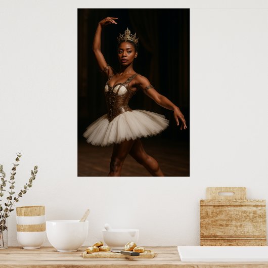 Steampunk Royal Ballerina Elegant Fantasy Poster (Keuken)