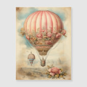 Steampunk Roze Bloemen Hete Luchtballon (Voorkant)