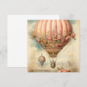  Steampunk Roze Bloemen Hete Luchtballon (Voorkant / Achterkant)