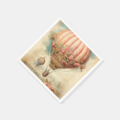  Steampunk Roze Bloemen Hete Luchtballon Servet (Hoek)