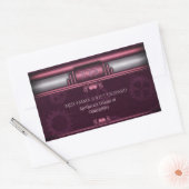 Steampunk, roze hart met monogram naamplaat rechthoekige sticker (Envelop)