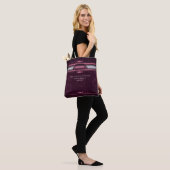 Steampunk, roze harten en tandwielen, monogram tote bag (Op model)