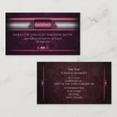 Steampunk, roze harten en tandwielen, monogram visitekaartje (Voorkant / Achterkant)