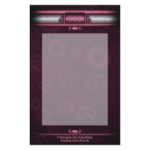 Steampunk, roze harten op tandwielen, Monogram