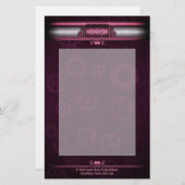 Steampunk, roze harten op tandwielen, Monogram Briefpapier (Voorkant / Achterkant)