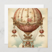  Steampunk Roze Hete Luchtballon (Voorkant / Achterkant)