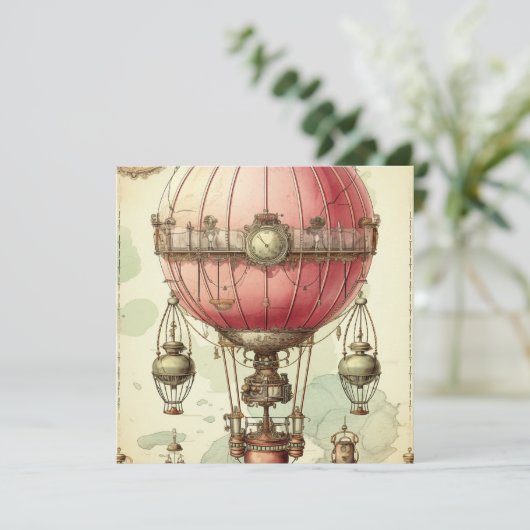  Steampunk Roze Hete Luchtballon (2) (Staand voorkant)
