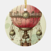  Steampunk Roze Hete Luchtballon (2) Keramisch Ornament (Voorkant)