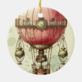  Steampunk Roze Hete Luchtballon (2) Keramisch Ornament (Achterkant)