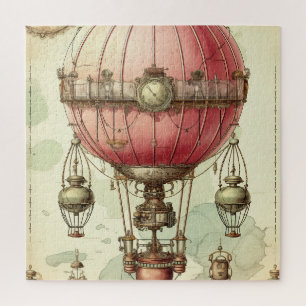 Steampunk Roze Hete Luchtballon (2) Legpuzzel