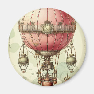 Steampunk Roze Hete Luchtballon (2) Magneet
