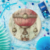  Steampunk Roze Hete Luchtballon (2) Papieren Bordje (Feest)