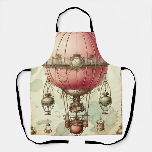 Steampunk Roze Hete Luchtballon (2) Schort (Voorkant)