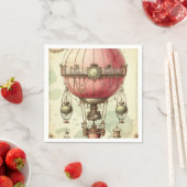 Steampunk Roze Hete Luchtballon (2) Servet (Insitu)