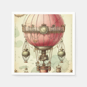 Steampunk Roze Hete Luchtballon (2) Servet