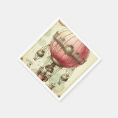 Steampunk Roze Hete Luchtballon (2) Servet (Hoek)