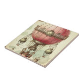  Steampunk Roze Hete Luchtballon (2) Tegeltje (Zijkant)