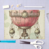  Steampunk Roze Hete Luchtballon (2) Tissuepapier (Craft)