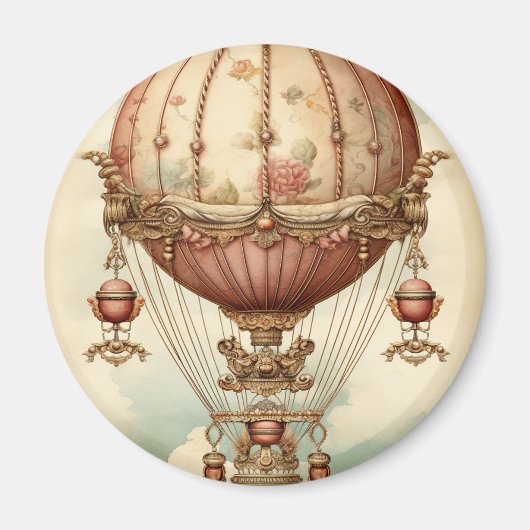 Steampunk Roze Hete Luchtballon Magneet (Voorkant)