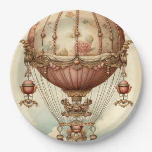  Steampunk Roze Hete Luchtballon Papieren Bordje