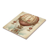  Steampunk Roze Hete Luchtballon Tegeltje (Zijkant)