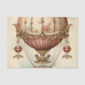 Steampunk Roze Hete Luchtballon Tissuepapier (Voorkant)
